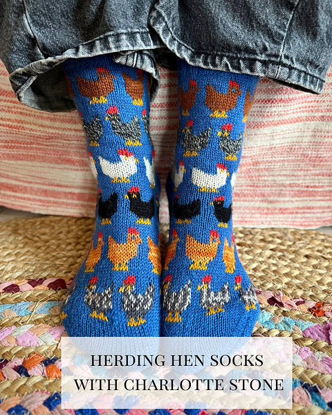 J*M様 02☆SALSATION 新品 ニットグローブ ☆サルセーション 11 July - Herding Hens Colorwork Socks with Charlotte Stone