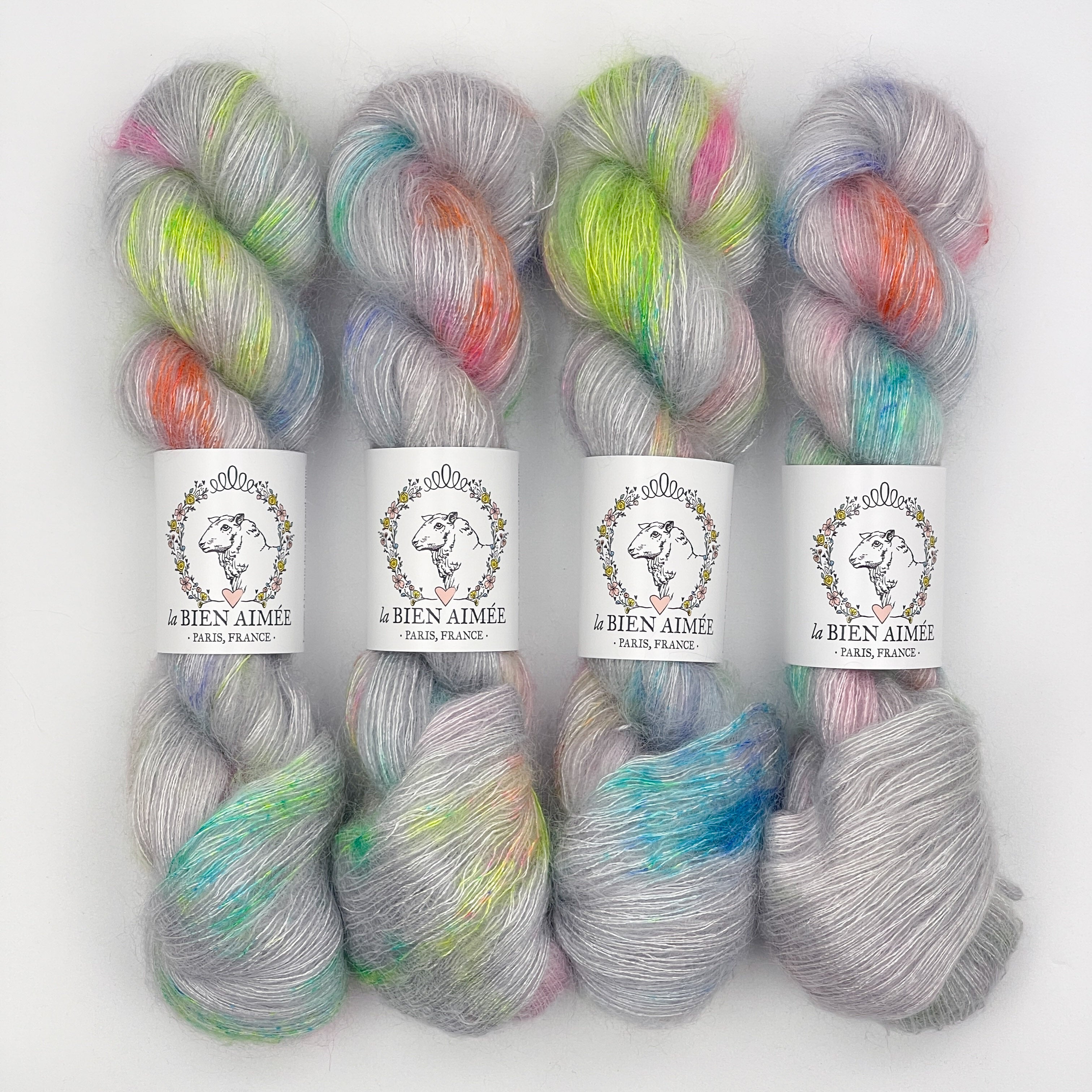 Mohair Silk – hand-dyed Lace weight yarn – La Bien Aimée
