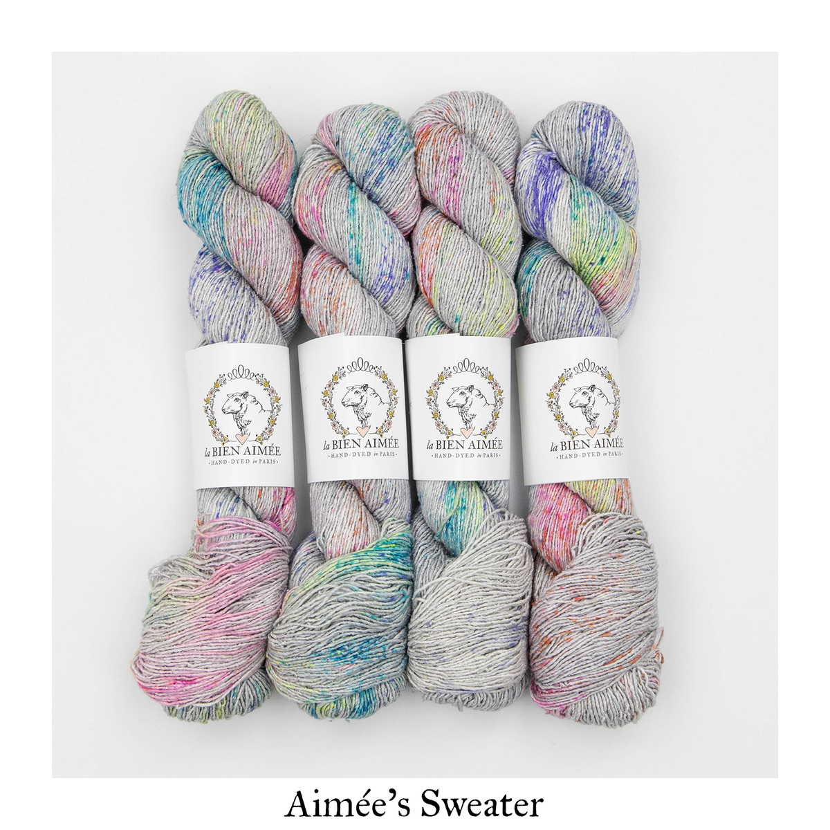 Silk Tweed – hand-dyed Lace weight yarn – La Bien Aimée