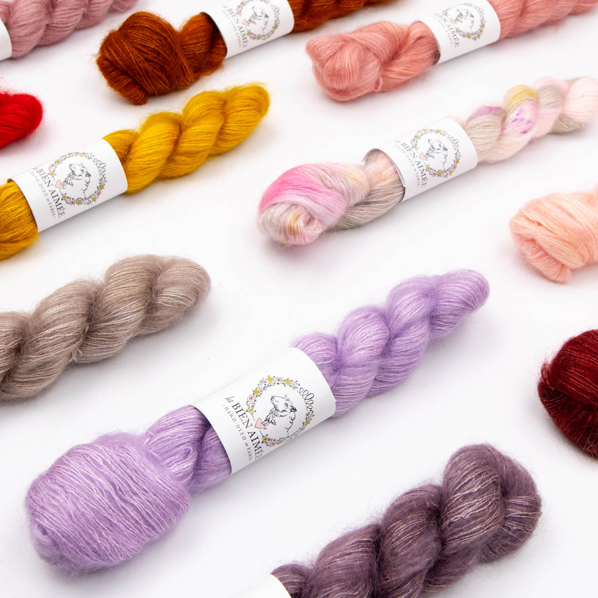 Mohair Silk 25g – hand-dyed Lace weight yarn – La Bien Aimée